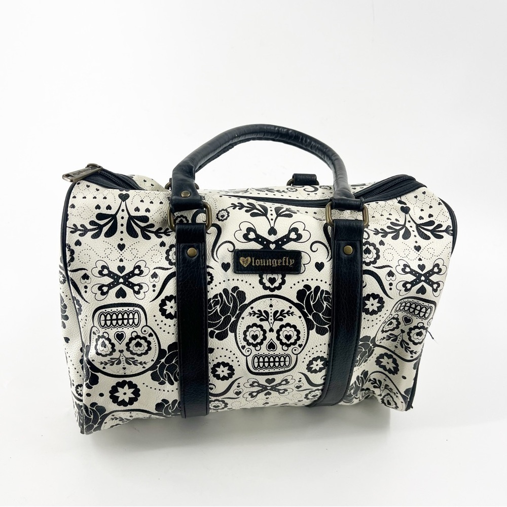 ✅ Disney Parks Loungefly Sugar Skull Black & White Satchel Purse